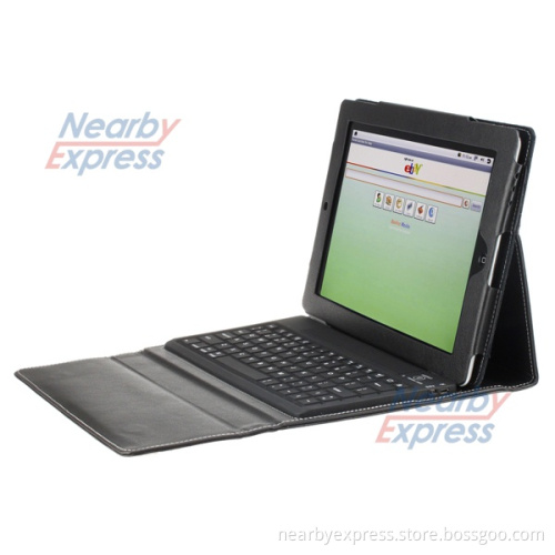 Leather Case with Built-in Bluetooth Keyboard for iPad 2